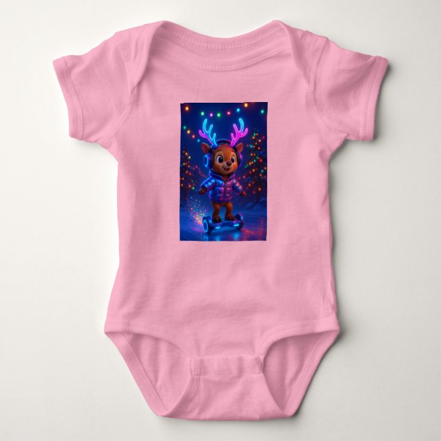  Deer in Headphones, Author Natasha Us   Baby Bodysuit (Front)