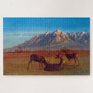 Deer in Mountain Home, Albert Bierstadt Jigsaw Puzzle