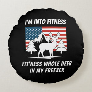 Deer In My Freezer - Deer Hunter Deer Hunting Round Cushion