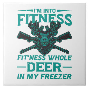 Deer In My Freezer - hunting lover Ceramic Tile