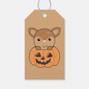 Deer In Pumpkin Sweet Deer Happy Halloween Gift Ta Tags