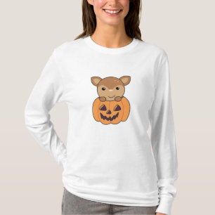 Deer In Pumpkin Sweet Deer Happy Halloween T-Shirt
