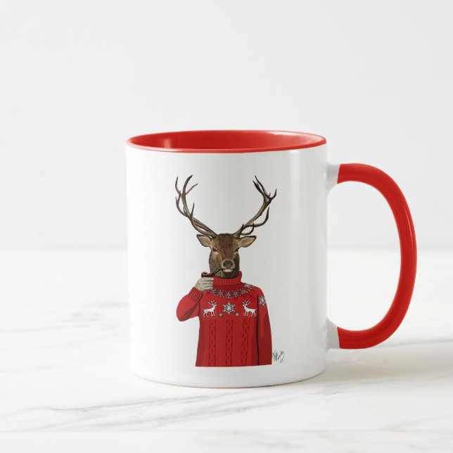 Deer in Ski Sweater 2 Mug (Right)