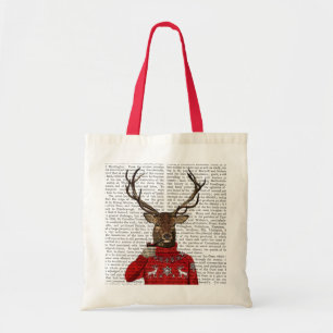 Deer in Ski Sweater 2 Tote Bag