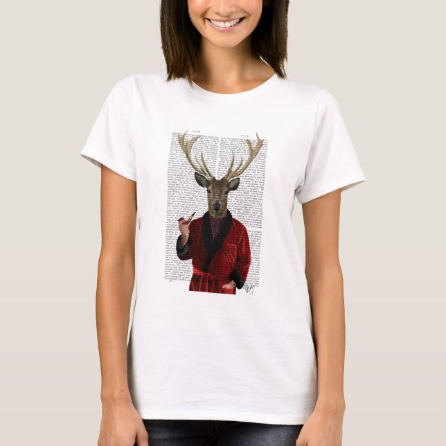 Deer in Smoking Jacket T-Shirt (Front)