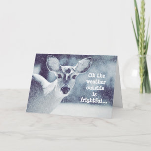 Deer in Snow Christmas Holiday Card