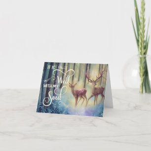 Deer in snow It is well Card