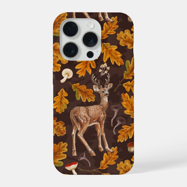 Deer in the autumnal forest 2 iPhone case (Back)