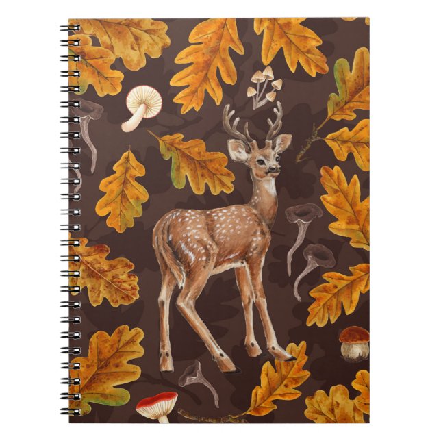 Deer in the autumnal forest 2 notebook (Front)