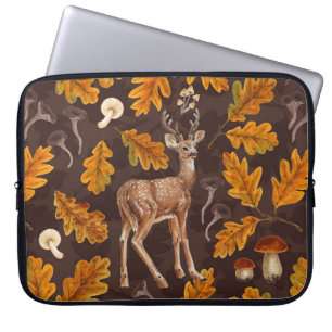 Deer in the autumnal forest laptop sleeve