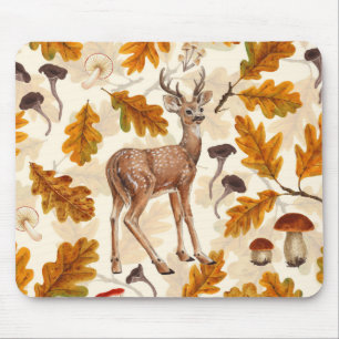Deer in the autumnal forest mouse pad