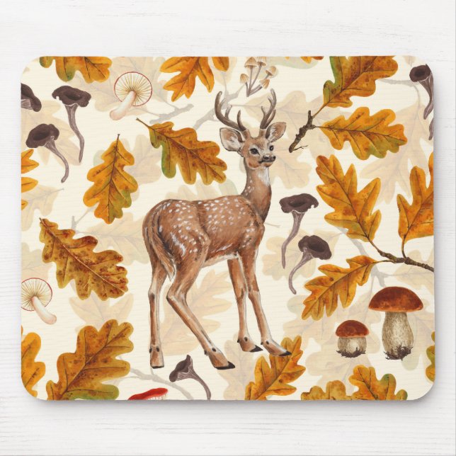 Deer in the autumnal forest mouse pad (Front)
