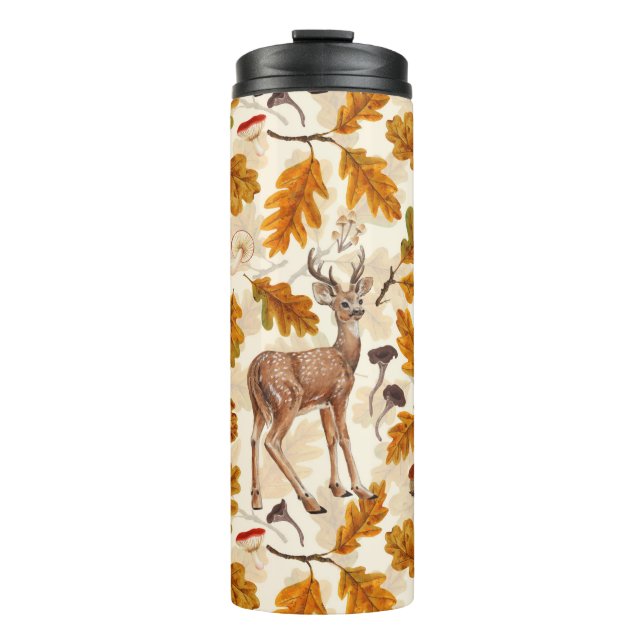 Deer in the autumnal forest thermal tumbler (Front)