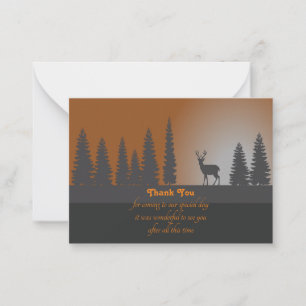 Deer in the Fir Forest Thank You Card