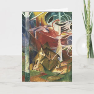 Deer in the Forest by Franz Marc, Vintage Fine Art Card