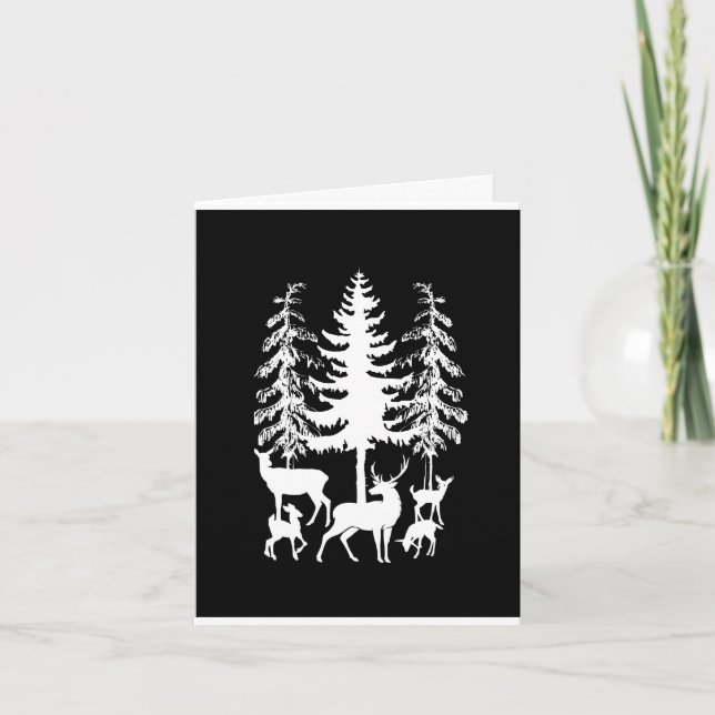 Deer in the Forest Folded Note Card (Front)