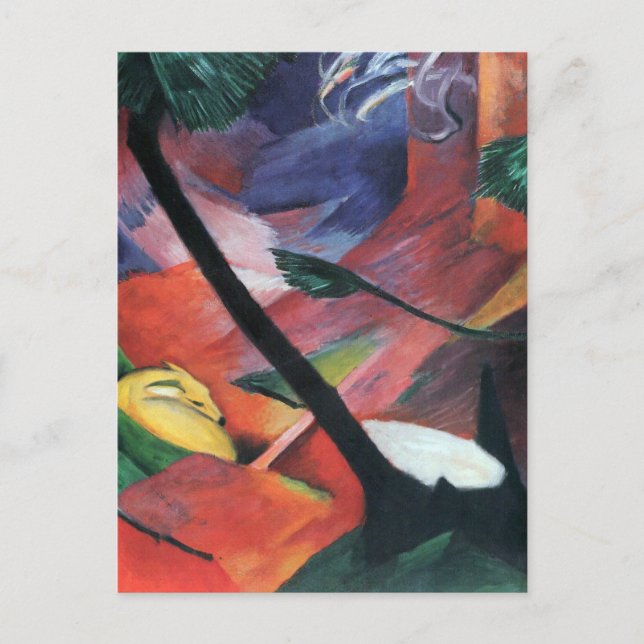 Deer in the Forest II by Franz Marc; Reh im Walde Postcard (Front)