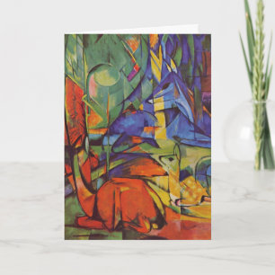 Deer in the Forest II by Franz Marc, Vintage Art Card