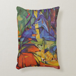 Deer in the Forest II by Franz Marc, Vintage Art Decorative Cushion