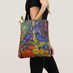 Deer in the Forest II by Franz Marc, Vintage Art Tote Bag