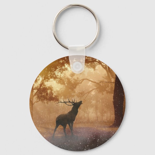 Deer In The Forest Key Ring (Front)