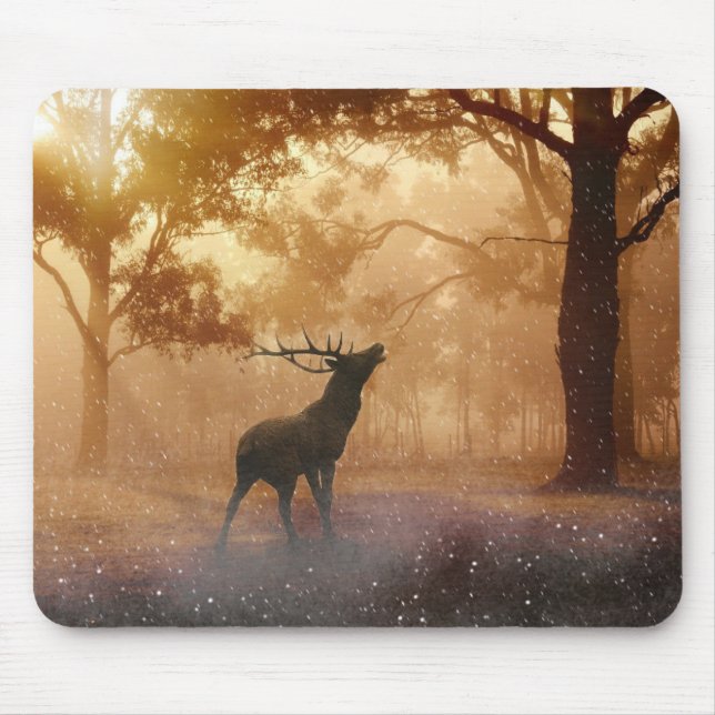 Deer In The Forest Mouse Pad (Front)