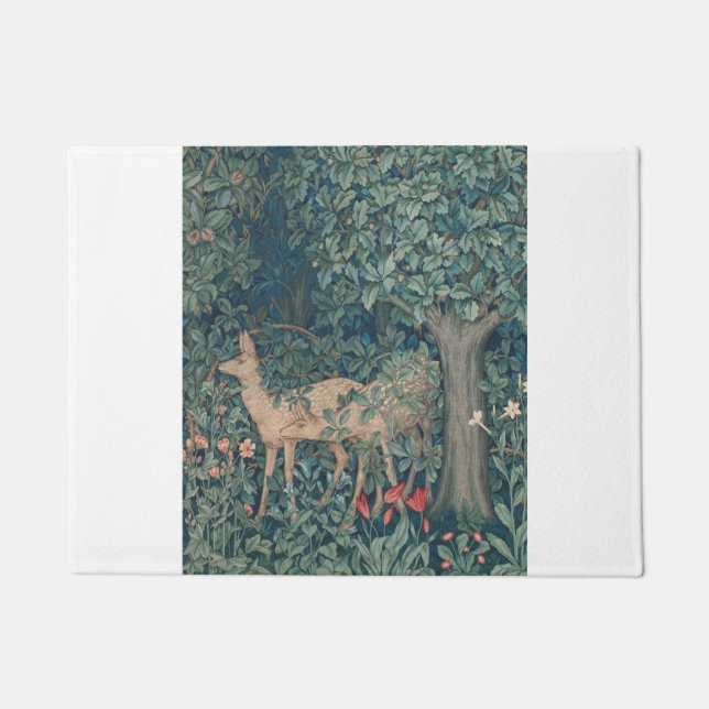 Deer in The Forest, William Morris Doormat (Front)