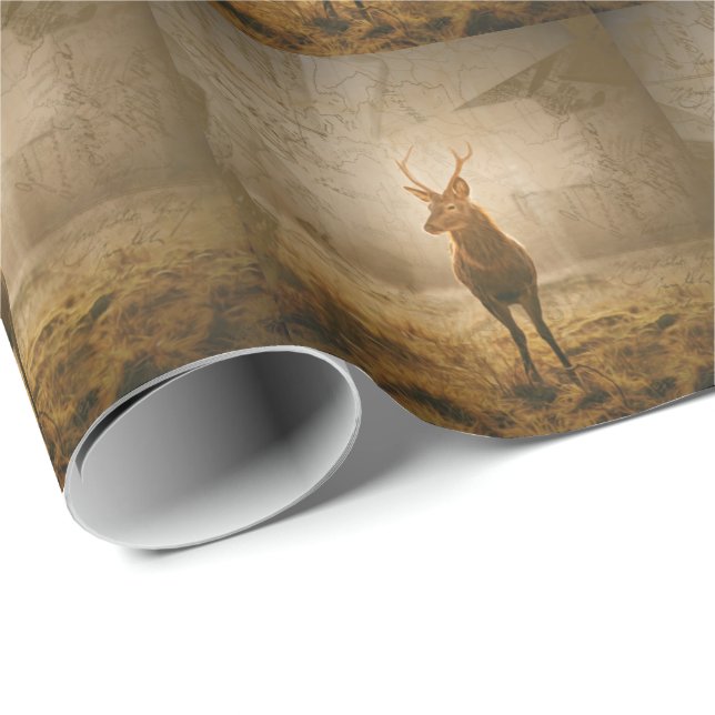 Deer in the forest wrapping paper (Roll Corner)