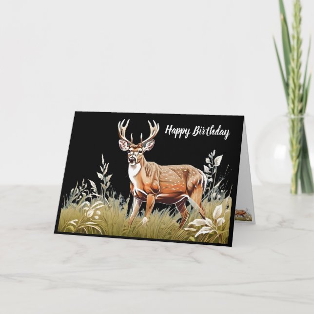 Deer in the grass 2 card (Front)