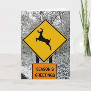 Deer in the Headlights Holiday Card