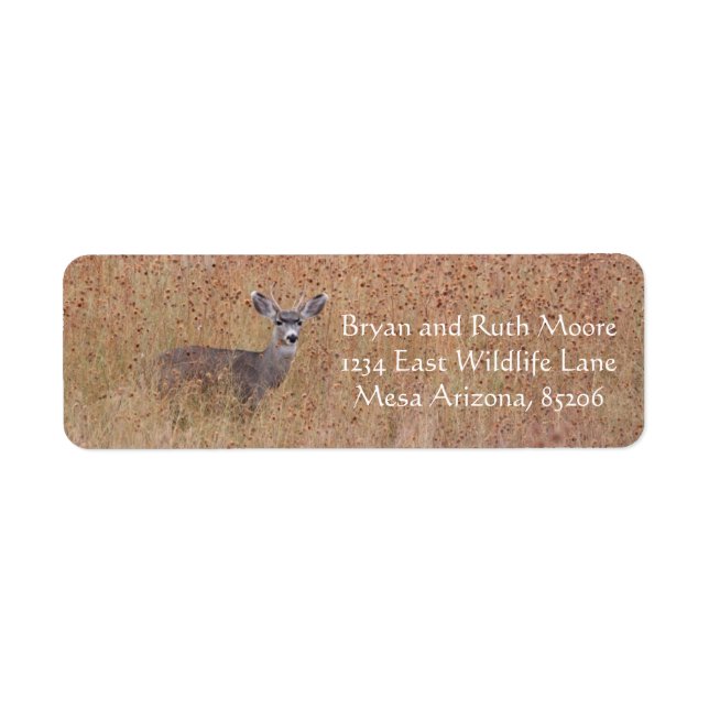 Deer in the meadow return address label (Front)