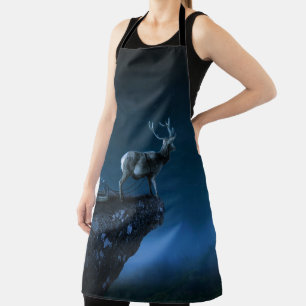 deer in the moonlight apron