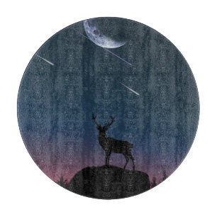 deer in the moonlight cutting board