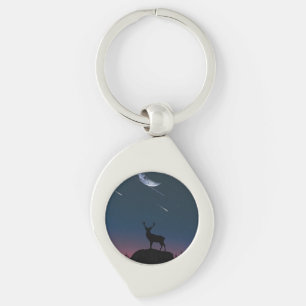 deer in the moonlight key ring