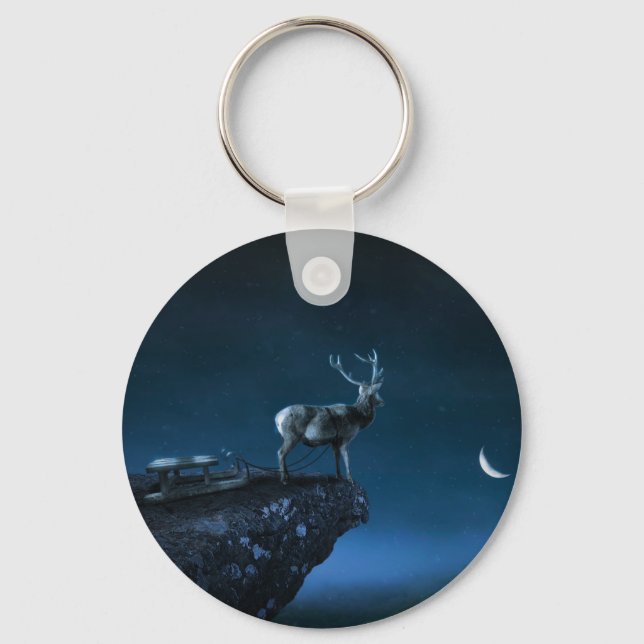 deer in the moonlight key ring (Front)