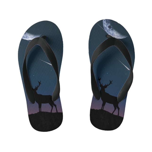deer in the moonlight kid's thongs (Footbed)
