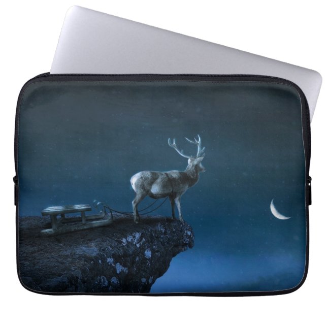 deer in the moonlight laptop sleeve (Front)