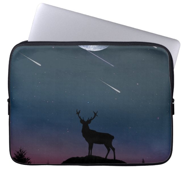 deer in the moonlight laptop sleeve (Front)