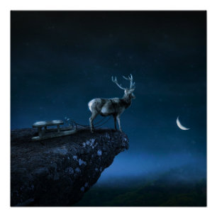deer in the moonlight poster