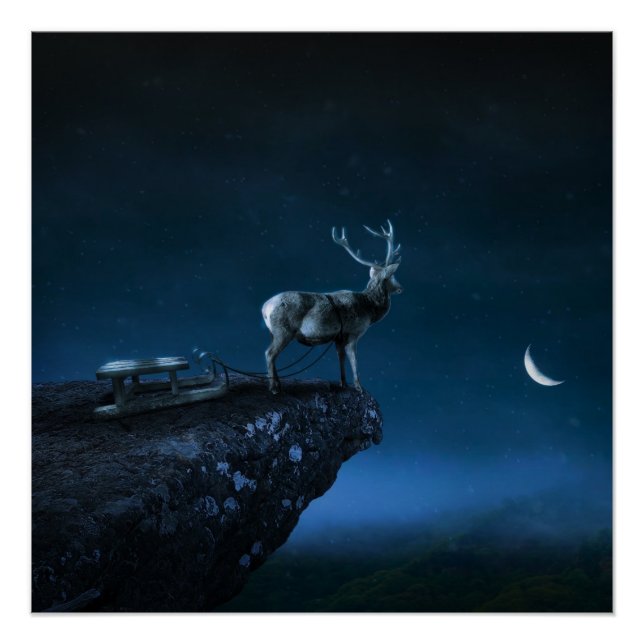 deer in the moonlight poster (Front)