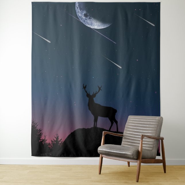 deer in the moonlight tapestry (In Situ)