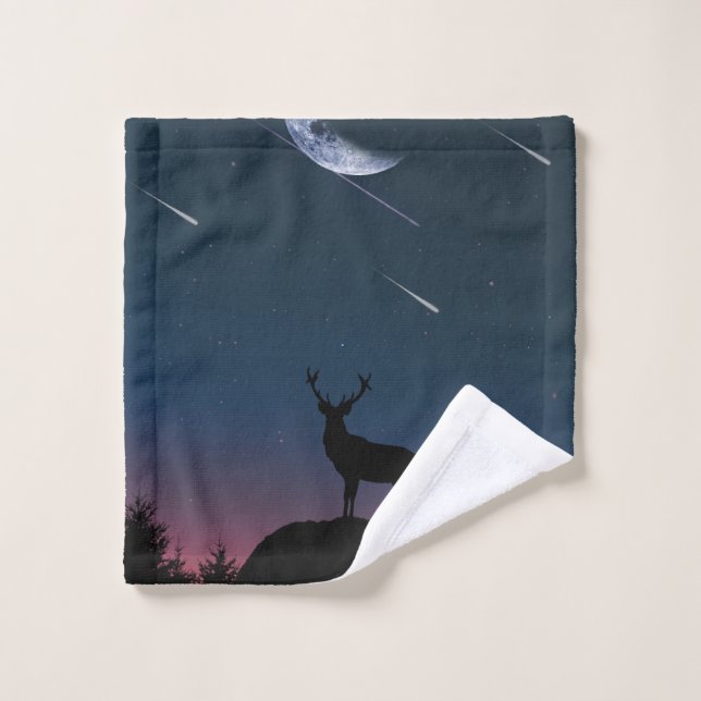 deer in the moonlight wash cloth (Wash Cloth)