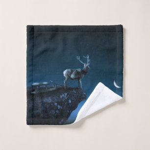 deer in the moonlight wash cloth