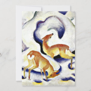 Deer in the Snow by Franz Marc Holiday Card
