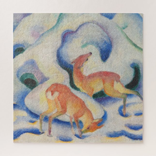 Deer in the Snow by Franz Marc Jigsaw Puzzle (Vertical)