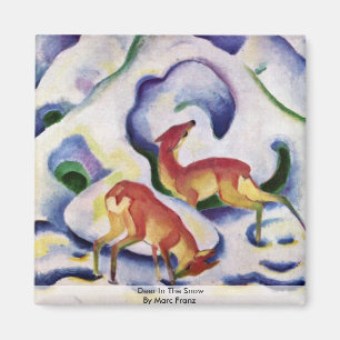 Deer In The Snow By Marc Franz Magnet