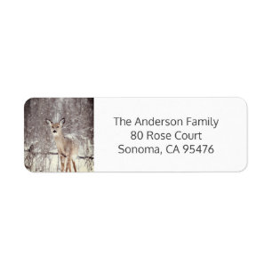 Deer In The Snow Christmas Return Address Label