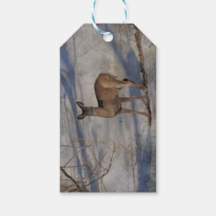 Deer in the snow gift tags