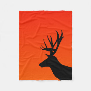Deer in The Sunset Fleece Blanket