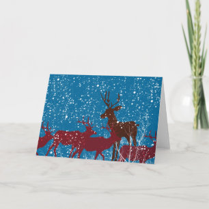 Deer in the Woods First Snow Holiday Card